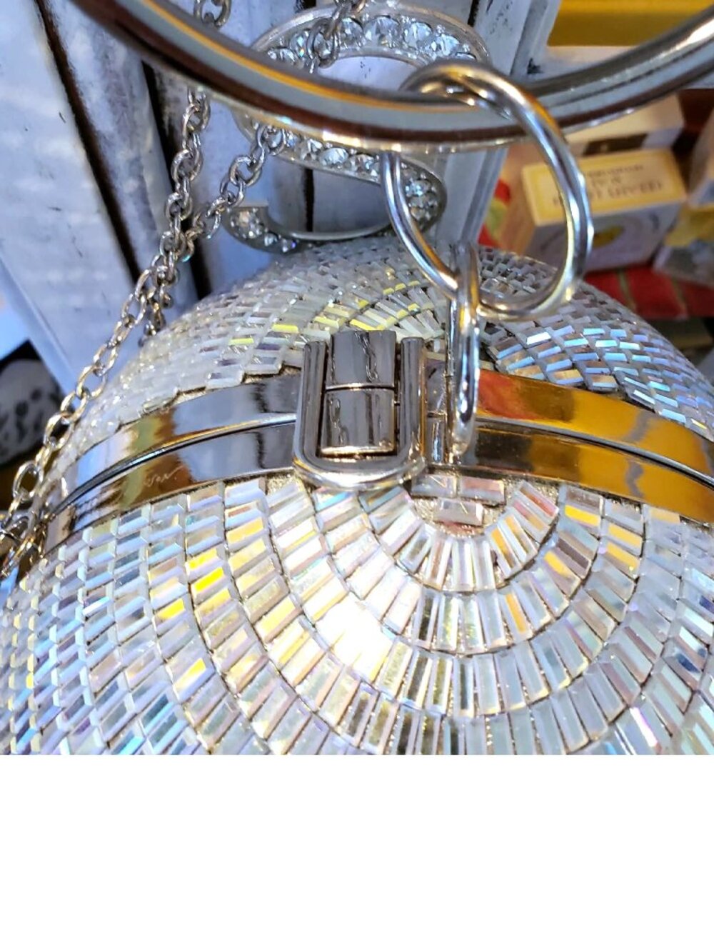 Betsey Johnson Kitsch Crossbody Glass Disco Ball Dancing Queen Bracelet Handbag - Picture 10 of 16